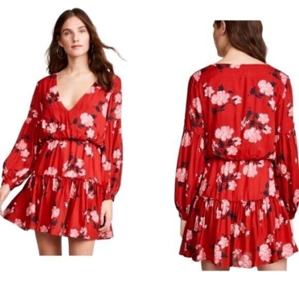 Valencia & Vine NWT Stephanie Floral Mini Dress Size XS Long Sleeves